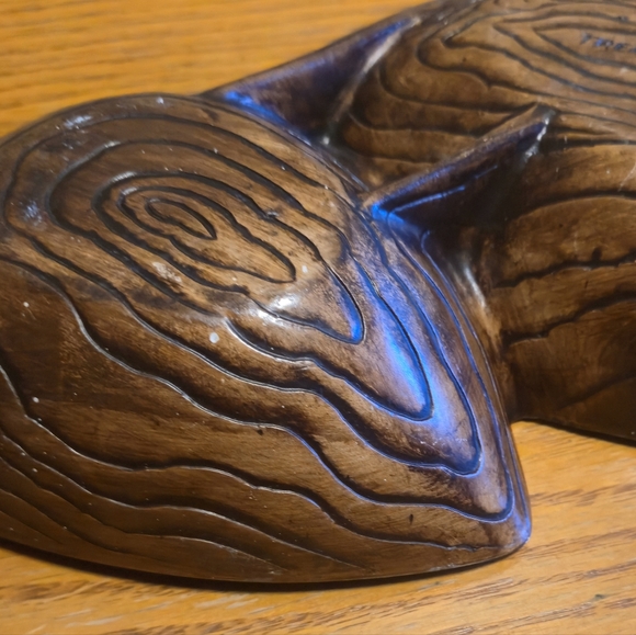 Treasure Craft Size Large Vintage MCM 70s Drip Glaze Leaf Dish Red Brown Retro - Picture 9 of 9